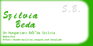 szilvia beda business card